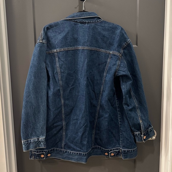 NWT GAP oversized icon denim jacket in medium indigo blue - Picture 3 of 4